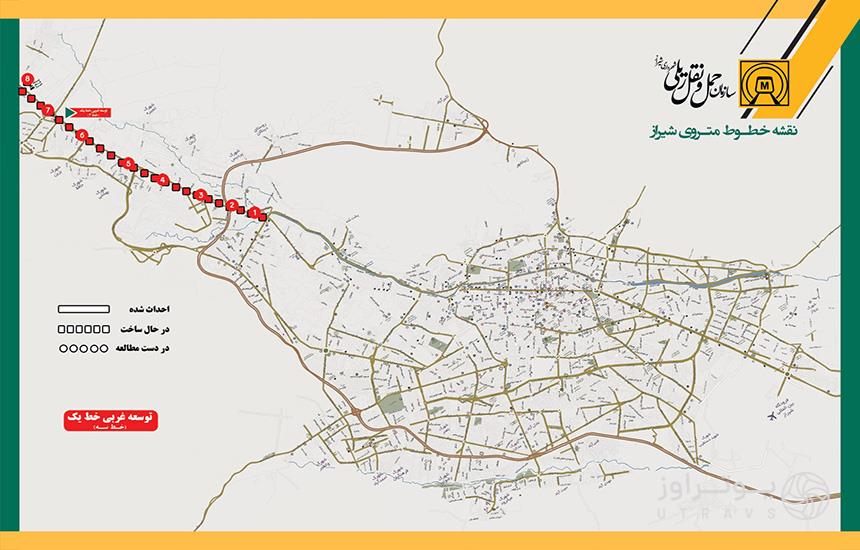نقشه خط سه مترو شیراز